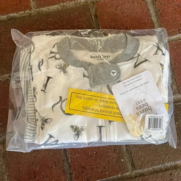 Burt's Bees Baby Pajamas Zip Front Non-slip Footed Pjs, 100% Organic Cotton‎ - Picture 2 of 9